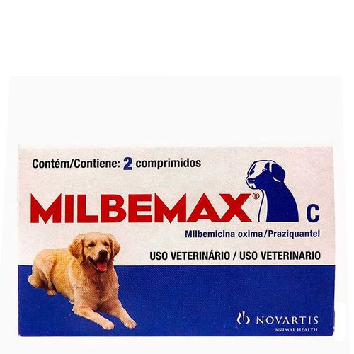 MILBEMAX C - para Cães de 5 a 25kg - caixa com 2 compr. MILBEMAX C - para Cães de 5 a 25kg - caixa com 2 compr.