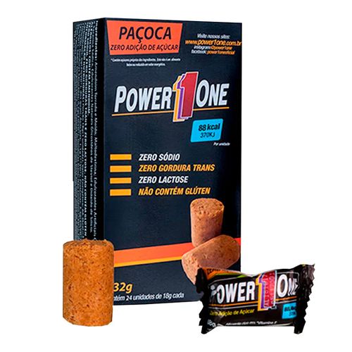 Paçoca Rolha Zero - Power One - 24un de 18g Paçoca Rolha Zero - Power One - 24un de 18g