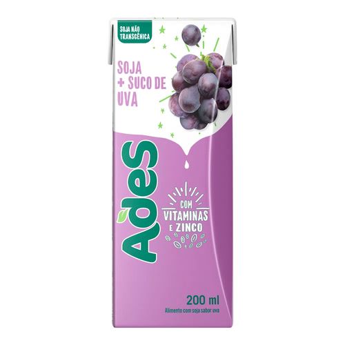 Bebida com Soja Ades sabor Uva 200ml