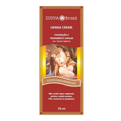 Coloração Semi-Permanente Henna Surya Castanho Dourado 70ml Coloração Semi-Permanente Henna Surya Castanho Dourado 70ml
