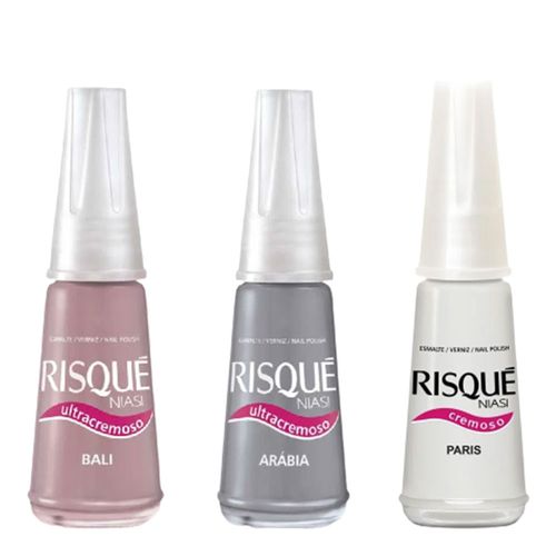 Esmalte Risqué 3 Unidades Arábia, Paris e Bali 8ml Esmalte Risqué 3 Unidades Arábia, Paris e Bali 8ml