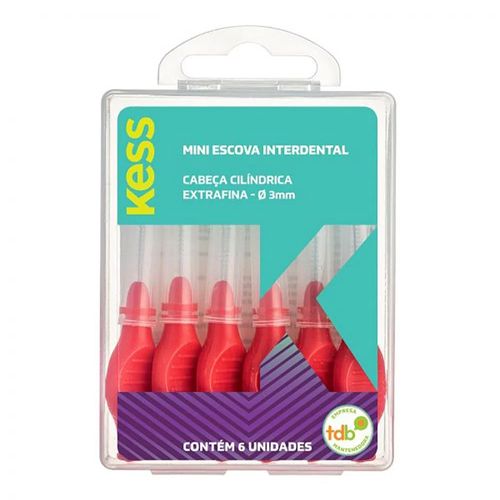 Mini Escova Interdental Kess Cilíndrica Extrafina 6 Unidades Mini Escova Interdental Kess Cilíndrica Extrafina 6 Unidades