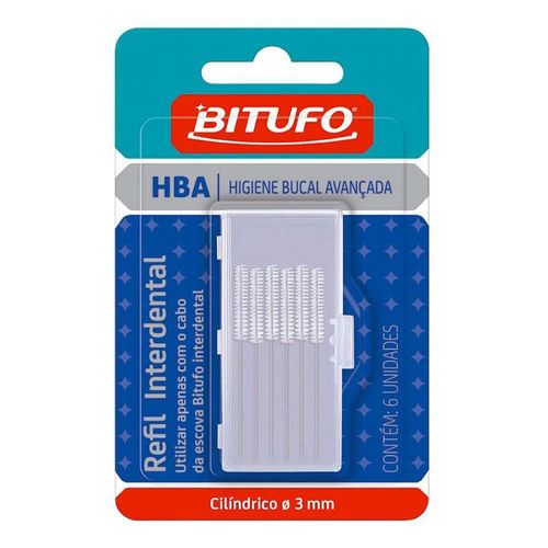 Refil para Escova Dental Bitufo Cilíndrico 6 Unidades