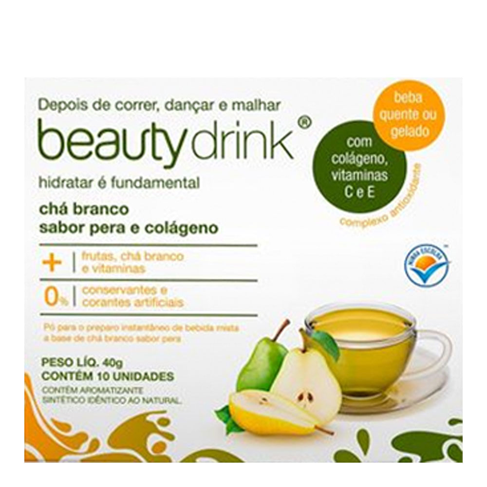 Ch Branco Beauty Drink Sabor P ra 10 Sach s Drogarias Pacheco