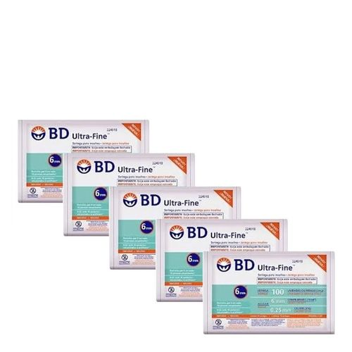 Seringa Insulina BD Ultra-Fine 100U 6mm 10 Unidades 5 Pacotes Seringa Insulina BD Ultra-Fine 100U 6mm 10 Unidades 5 Pacotes