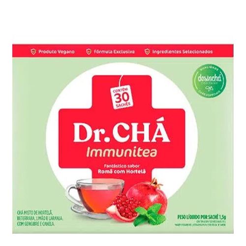 Chá Dr. Chá Immunitea Romã com Hortelã 30 Sachês