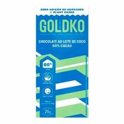 Tablete De Chocolate Goldko 60% Cacau Ao Leite De Coco 20g