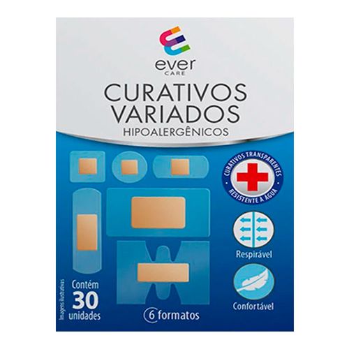 Curativos Transparentes Tamanhos Variados Ever Care 30 Unidades Curativos Transparentes Tamanhos Variados Ever Care 30 Unidades