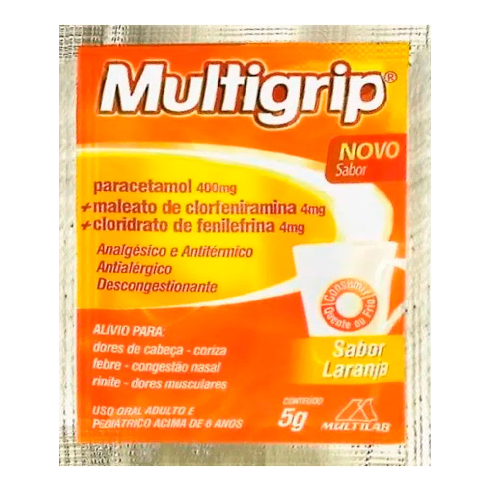 Comprar Multigrip 400mg + 4mg + 4mg, sachê com 5g de granulado de uso oral,  sabor limão/mel