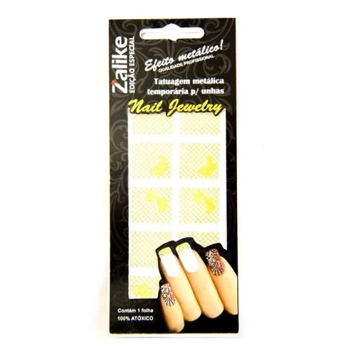 Tatuagem Metálica Temporária Para Unhas Zalike Tatuagem Metálica Temporária Para Unhas Zalike