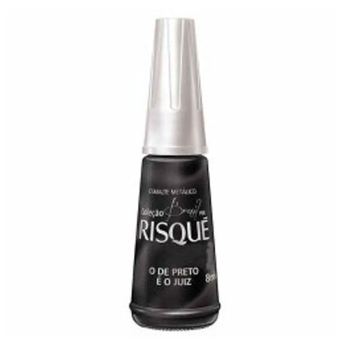 Esmalte Risqué Metálico De Preto é o Juíz 8ml Esmalte Risqué Metálico De Preto é o Juíz 8ml