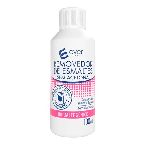 Removedor de Esmaltes Ever Care Hipoalergênico 100ml Removedor de Esmaltes Ever Care Hipoalergênico 100ml