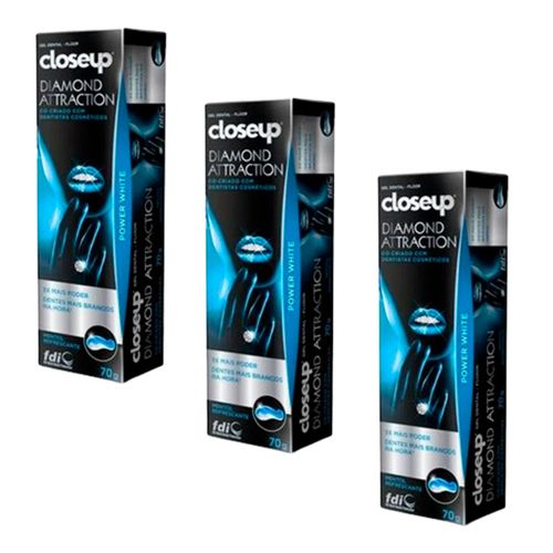 Creme Dental Close-Up Diamond White 70g C/ 3 Unidades Creme Dental Close-Up Diamond White 70g C/ 3 Unidades