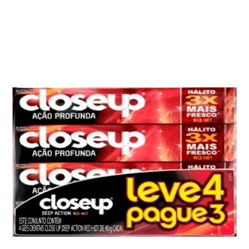 Creme Dental Close-Up Red Hot 4 Unidades Creme Dental Close-Up Red Hot 4 Unidades