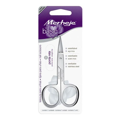 Tesoura para Unha Merheje Basic Ponta Reta 3,5 Tesoura para Unha Merheje Basic Ponta Reta 3,5