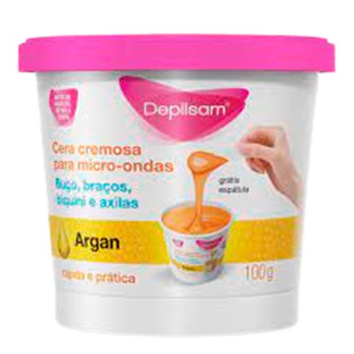 Cera Depilatória Cremosa P/ Micro-ondas Depilsam Feminina Óleo de Argan 100g Cera Depilatória Cremosa P/ Micro-ondas Depilsam Feminina Óleo de Argan 100g
