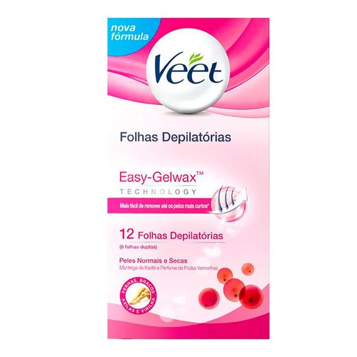 Cera Fria Corporal Veet Peles Normais e Secas 12 Folhas Cera Fria Corporal Veet Peles Normais e Secas 12 Folhas