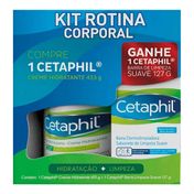 Kit Creme Hidratante Corporal Cetaphil 453g + Sabonete em Barra Limpeza Suave 127g