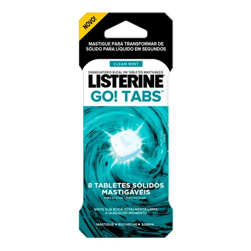 Enxaguatório Bucal em Tabletes Listerine Go! Tabs Clean Mint 8 Unidades Enxaguatório Bucal em Tabletes Listerine Go! Tabs Clean Mint 8 Unidades
