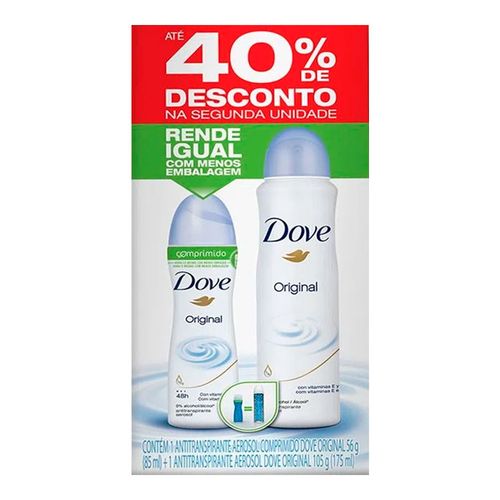 Kit Desodorante Aerosol Dove Original + Men Care 40% Desconto Kit Desodorante Aerosol Dove Original + Men Care 40% Desconto
