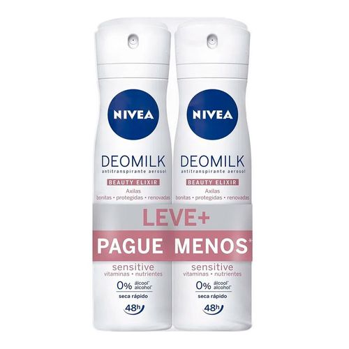 Kit Desodorante Aerosol Nivea Deomilk Sensitive 150ml 2 Unidades Kit Desodorante Aerosol Nivea Deomilk Sensitive 150ml 2 Unidades