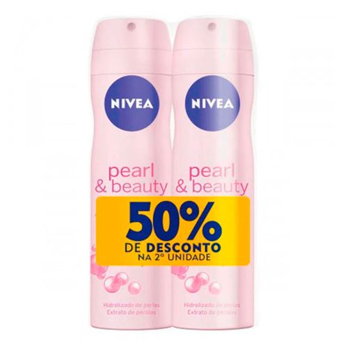 Kit Desodorante Aerosol Feminino Nivea Pearl & Beauty 105g 2 Unidades