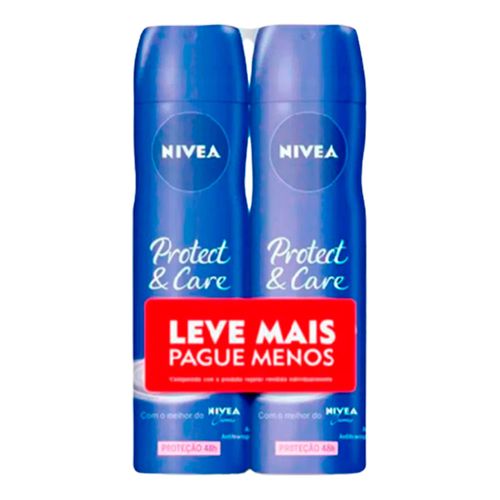 Kit Desodorante Aerosol Feminino Nivea Protect e Care 150ml 2 Unidades