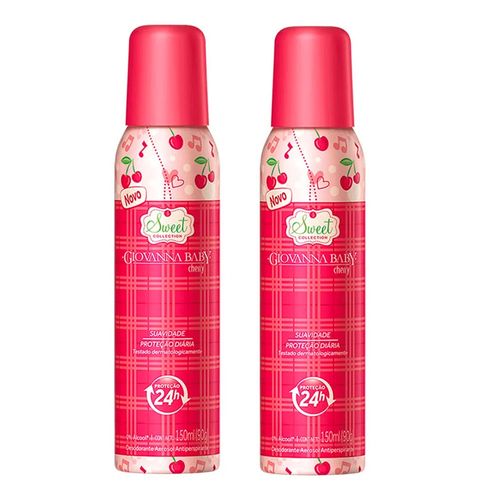 Kit Desodorante Aerosol Giovanna Baby Cherry 2 Unidades Kit Desodorante Aerosol Giovanna Baby Cherry 2 Unidades