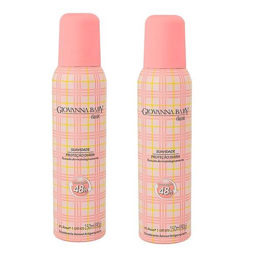 Kit Desodorante Aerosol Giovanna Baby Rosa 2 Unidades