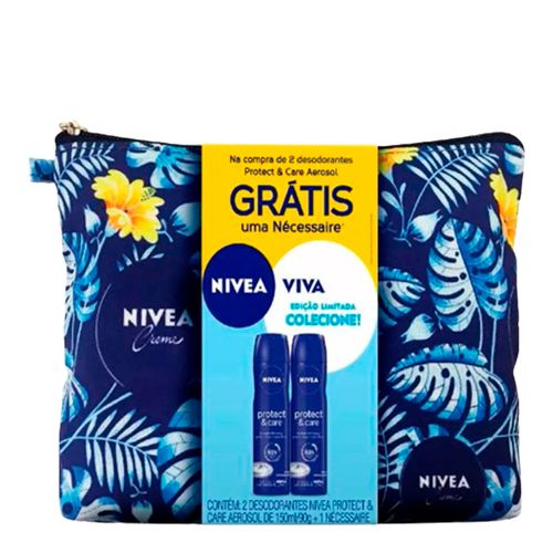 Kit Desodorante Nivea Protect e Care 105g Grátis Necessaire Kit Desodorante Nivea Protect e Care 105g Grátis Necessaire