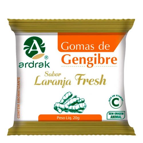 Goma De Gengibre Sabor Laranja Com Vitamina C 30g Goma De Gengibre Sabor Laranja Com Vitamina C 30g