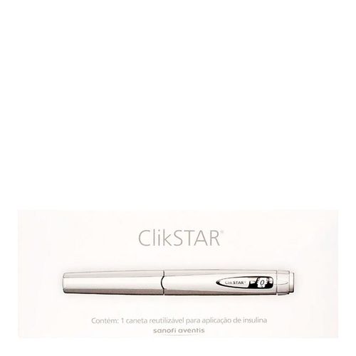Caneta para Aplicação de Insulina Clikstar Prata Caneta para Aplicação de Insulina Clikstar Prata