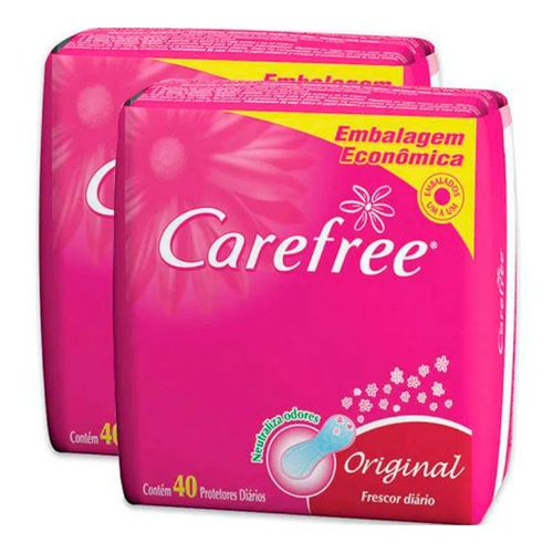 Protetor Diário Carefree Original 40 Unidades 2 Pacotes Protetor Diário Carefree Original 40 Unidades 2 Pacotes