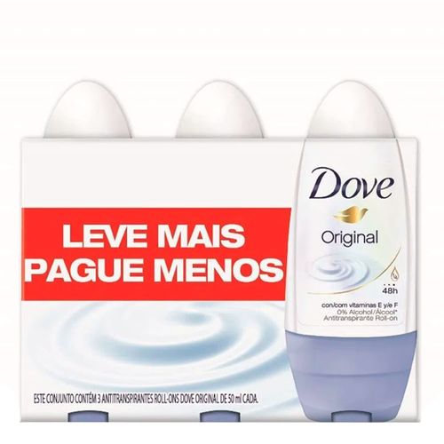 Kit Desodorante Rollon Dove Original 50ml 3 Unidades Kit Desodorante Rollon Dove Original 50ml 3 Unidades