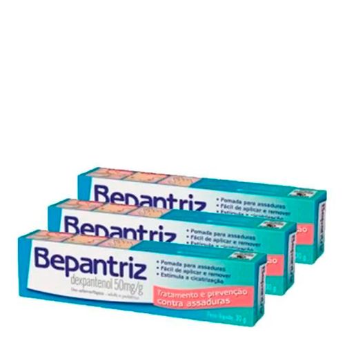 Kit Pomada Contra Assaduras Bepantriz 50mg/g 30g 3 Unidades Kit Pomada Contra Assaduras Bepantriz 50mg/g 30g 3 Unidades