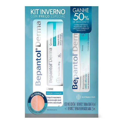 Kit Bepantol Inverno Derma creme 40ml + Derma Regenerador Labial 7,5ml Kit Bepantol Inverno Derma creme 40ml + Derma Regenerador Labial 7,5ml