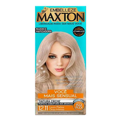 Kit Coloração Maxton Louro Platinado Cinza Intenso 12.11 Embelleze Kit Coloração Maxton Louro Platinado Cinza Intenso 12.11 Embelleze