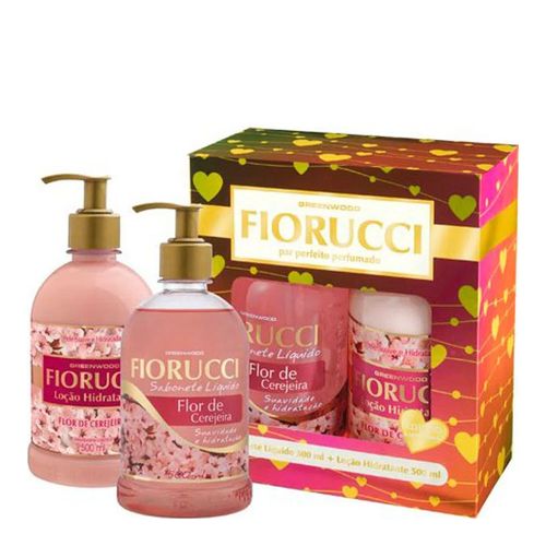 Kit Fiorucci Flor de Cerejeira Sabonete Líquido 500ml + Loção Hidratante 500ml Kit Fiorucci Flor de Cerejeira Sabonete Líquido 500ml + Loção Hidratante 500ml