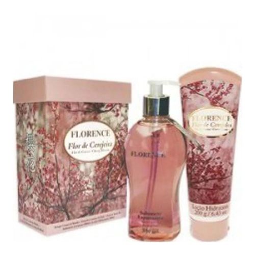 Kit Florence Flor de Cerejeira Sabonete Espumante 510ml + Loção Hidratante 200g Kit Florence Flor de Cerejeira Sabonete Espumante 510ml + Loção Hidratante 200g