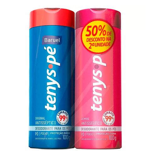 Kit Tenys Pé Desodorante Para os Pés em Pó Original 100g + Woman 100g Kit Tenys Pé Desodorante Para os Pés em Pó Original 100g + Woman 100g