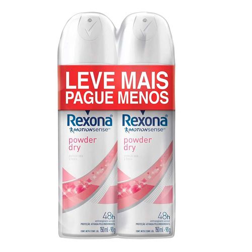 Kit Rexona Desodorante Aerosol Powder Dry Feminino 90g 2 Unidades