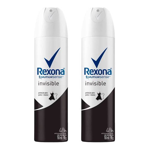Kit Rexona Desodorante Aerosol Invisible Feminino 90g 2 Unidades Kit Rexona Desodorante Aerosol Invisible Feminino 90g 2 Unidades