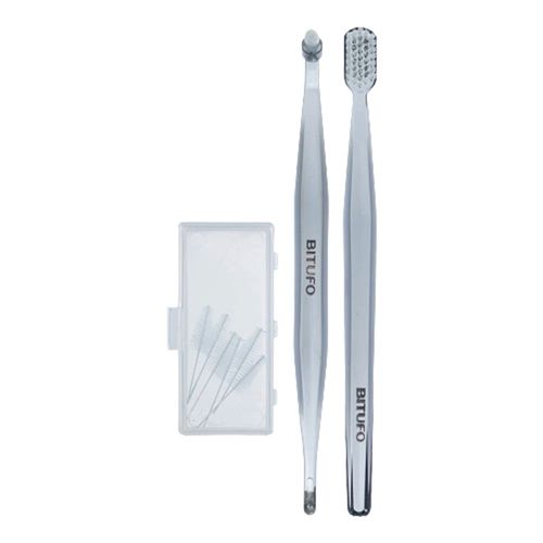 Kit Escovas Ortodônticas Bitufo Orto 1 Unidade + Intertufo 1 Unidade + Interdentais Cônicas 3 a 6,2 milímetros 6 Unidades Kit Escovas Ortodônticas Bitufo Orto 1 Unidade + Intertufo 1 Unidade + Interdentais Cônicas 3 a 6,2 milímetros 6 Unidades