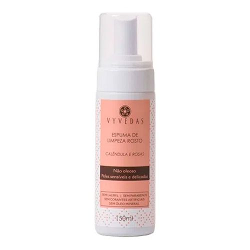 Espuma De Limpeza Facial Vyvedas Calêndula e Rosas 150ml Espuma De Limpeza Facial Vyvedas Calêndula e Rosas 150ml