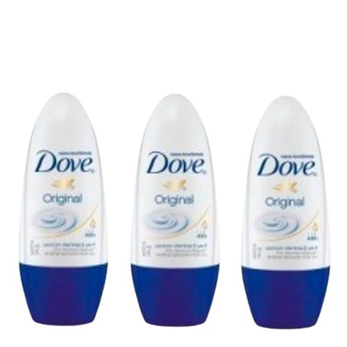 Desodorante Dove Roll On Unissex 50ml 3 Unidades