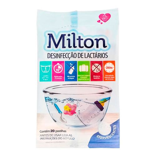 Higienizador de Chupetas e Mamadeiras Milton 20 Pastilhas Efervescentes Higienizador de Chupetas e Mamadeiras Milton 20 Pastilhas Efervescentes