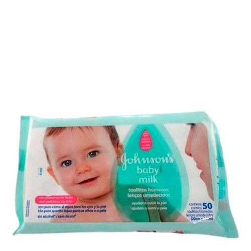 Lenço Umedecido Johnson's Baby Milk 50 Unidades