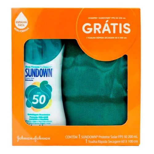 Kit Sundown Protetor Solar FPS50 Grátis Toalha Johnson Saúde