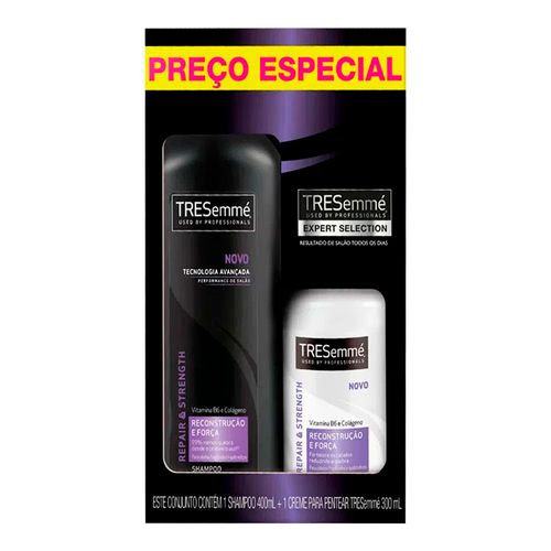 Kit Tresemmé Reconstrução e Força Shampoo 400ml + Creme de Pentear 300ml Kit Tresemmé Reconstrução e Força Shampoo 400ml + Creme de Pentear 300ml