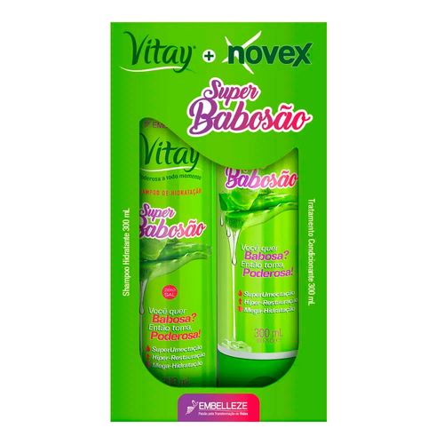 Kit Vitay Novex Super Babosão Shampoo 300ml + Condicionador 300ml Kit Vitay Novex Super Babosão Shampoo 300ml + Condicionador 300ml